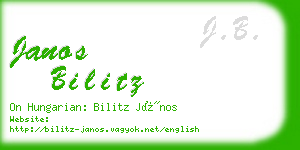 janos bilitz business card